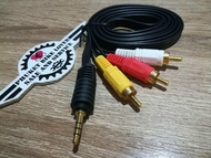 สายสัญญาณ ภาพและเสียง AV 3.5mm to RCA ยาว 1 เมตร คุณภาพดีสายหนา หัวชุบทอง Audio Videos High Grade Cable