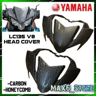 YAMAHA LC135 FI V8 COVER HANDLE CAP VISOR UPPER COVER ATAS KEPALA LC V8 HEAD COVER CARBON HONEYCOMB 