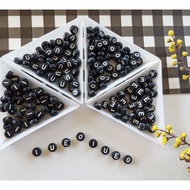 100 pcs Monte Letter Round Acrylic Loose Seed Beads Spacer Letter Beads Alphabet Letter Beads Letter