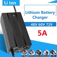 【Li Ion Charger 】48V 60V 72V 5A Ebike Charger With Fan For Electric Bike Bicycle Tricycle Balance Bi