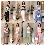 Only.Fashion Sleeveless Stripe Knitted Terno Pants 6616