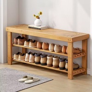 DH Shoe Bench Simple Bamboo Storage Shoe Rack Home Can Sit Shoe Rack Bench41860 DD