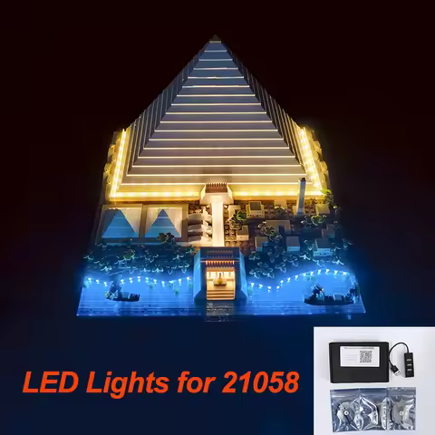 LED Light Set 21058 Suitable ForThe Great Pyramid of Giz Building Blocks Bricks DIY Lamp Toys Christ