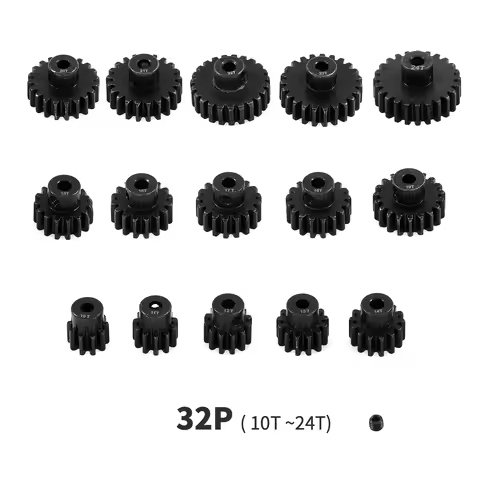 0.8M 32P 3.175mm 10-11-12-13-14-15T-16-17-18-19-20-21-22-23-24T 45# Hardened Steel Pinion Gear Motor