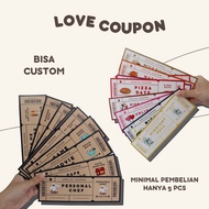 MINIMAL Valentine GIFT LOVE COUPON CUSTOM / LOVE TICKET / CUSTOM COUPON / VOUCHER GIFT / GIFT FOR BO