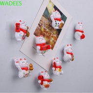 WADEES 8pcs/set Lucky Cat Fridge Magnet, Well Designed Mini Cat Refrigerator Stickers, Easy to Install PVC Animal Cute Fridge