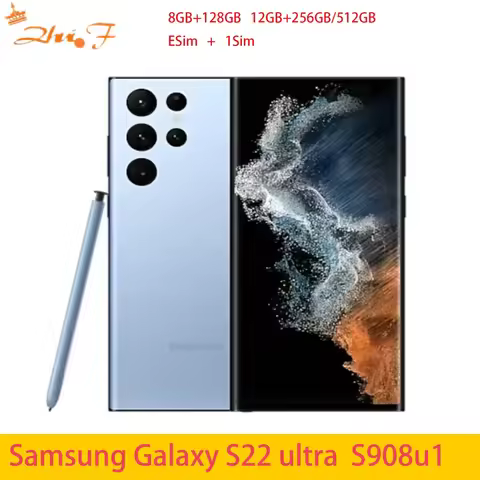 Samsung Galaxy S22 Ultra 5G S908U1 S908B/DS S908N 8/12GB 12/128/256/512GB ROM Snapdragon NFC S Pen O