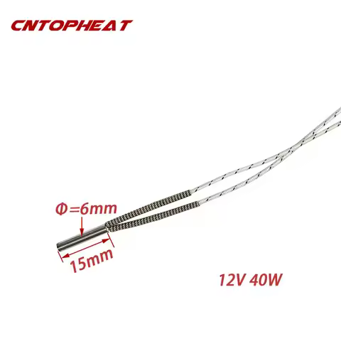 12V 40W Heater Cartridge 6mm Electric Tubular Mold Heating Element 3D Printer Cartridge Heater
