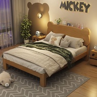 Integrated Lighting Childrens Wood Bed No Box Coil Needed Solid Wood Bed Frame Bedroom Furniture for