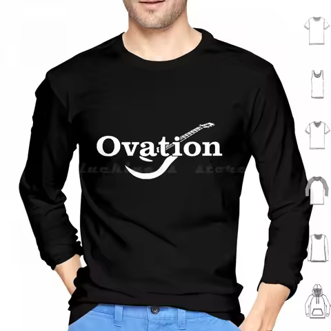 Ovation Guitars Logo Hoodie Cotton Long Sleeve Guitar Music Jackson Jackson Guitars Metal Guitarist 
