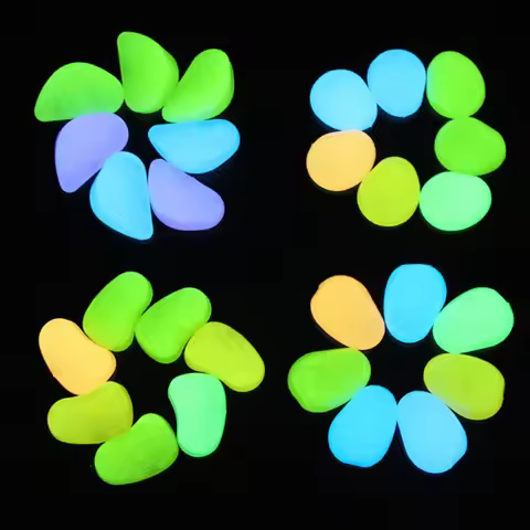 10pcs Decoration 4.5cm Luminous Pebbles Garden Decoration Glow in Dark Luminous Stone DIY Garden Big