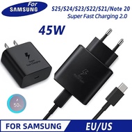 For Samsung 45W Super Fast Charging 2.0 Charger for Samsung Galaxy S25 S24 S23 S22 Ultra A23 A35 A55