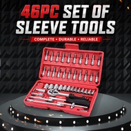 Motorcycle Tool Kit 46Pcs Ratchet Socket Set Portable Repair Tool Stainless Steel Home Garage