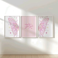 CAHAYA Aesthetic Wall Decoration Poster Pink Coquette Butterfly Series Part 1 Bedroom Decoration ~ L