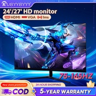 Rubyy Monitor 27 Inch curved Pc Gaming Monitor Desktop computer 24 inch 75/165Hz IPS Monitor