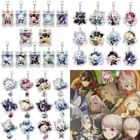 Game Impact Fontaine Fatui Acrylic Key Chain Keychain Accessories Cartoon Badge