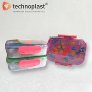 Technoplast SQ107T+CY Bento Cherry Lunch Box/ 750ml Lunch Box with Detachable Divider Clip Lid