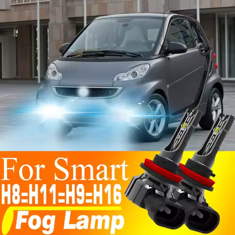 2pcs H8 H11 H9 H16 JP LED Fog Lamp Headlight Canbus Light Car Turbo Diode Bulb White 12v For Smart F