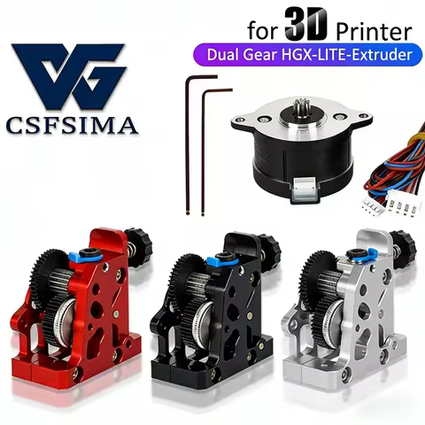 HGX Lite-Style All-Metal Extruder, Hardened Steel Gears, High-Speed Smooth Feeding, Upgrade Kit for 