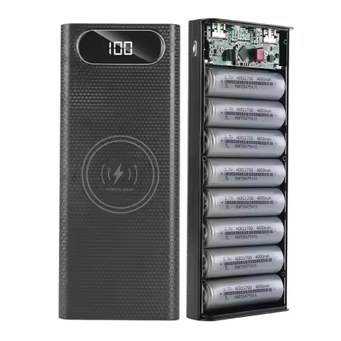 Quick Charging 22.5W QC PD 3.0 Type-c Power Bank Case Battery Box 8*21700 Battery Holder Charging Bo