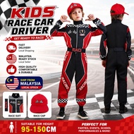 (Ready Stock) F1 Car Racing Career Costume for Kids Boy Ferrari Car Racer Kids Costume boy cosplay c
