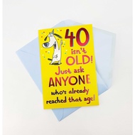 GREETING CARD-HALLMARK- FUNNY- 40th BIRTHDAY-MILESTONE
