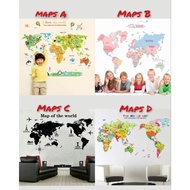 K58 wallsticker children world map world map