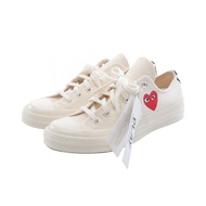 [二手] PLAY COMME des GARCONS運動鞋，PLAY COMME des GARCONS × CONVERSE AZ-K128-001-211，象牙色帆布運動鞋，男式，未使用。