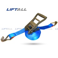 สายรัดของ Lift All รัดน้ำหนัก 6 ตัน หัวล็อคแข็งแรง ตะขอ J-Hooks (สายรัดโพลีเอสเตอร์)