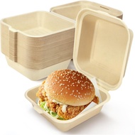 10/20/50pcs printed burger box | 450ml sugarcane hamburger takeout container |bagasse sugarcane