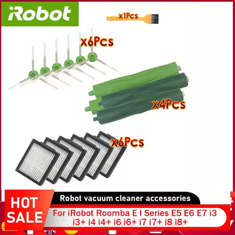 Hepa Filter Side Brush Replacement Parts for iRobot Roomba E I J Series E5 E6 i7 i6 i1 i2 i3 i3+ i4 