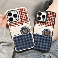 Casing for iPhone 13 13Promax 15Promax 7plus 8 7 8plus 6plus 12 15 X XR XS MAX 12Promax 11Promax 11 14 Patchwork Bear Metal Photo Frame Shockproof Soft Case