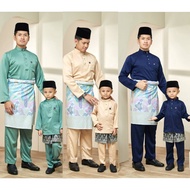 💥 SEDONDON DEWASA ( XS-3XL) & KIDS BAJU MELAYU RAYYAN PLUS SIZE BUDAK RAYA DUSTY GREEN DARK BLUE MAR