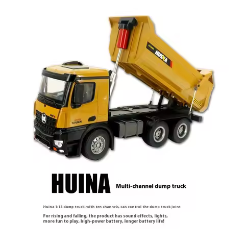 Huina 1582 alloy remote control dump truck multifunctional loader dumper model children's toys.