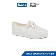 KEDS Shoes WF57805 TRIPLE GLITTER CREAM Women's Sneakers Lace-up Thick Sole Glitter Cream Color hot sale