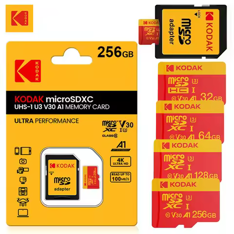 Original KODAK Micro Sd Card 128GB 256GB 512G U3 High Speed Microsd Memory Card 4K Video TF card for