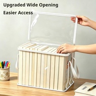MAELOVE2 Transparent Foldable Book Storage Box Classroom Home Student Desk Old Book Dustproof Organi