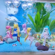 aquarium  aquarium accessor Ready Stock Suspended Fish Tank Landscaping New Style Cute Beautiful Girl Small Ornaments Submerged Water Floating Living Room Or