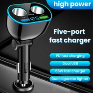 Olaf 66W Car Charger Fast Charging Dual USB Cigarette Lighter Type C Car Phone Charger Socket For iP