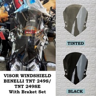 Windshield Windscreen Visor For Benelli TNT249S TNT249SE With Bracket Set