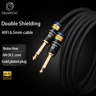 HiFi 6.5mm TS Guitar Cable 6N OCC Core for Electric Guitar Amplifier 6.5 Mono Jack to 6.5 Audio Cabl