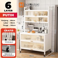 Homedoki Rak Piring Tertutup / Rak Dapur / Rak Susun Serbaguna / Lemari Piring / Rak Penyimpanan Mul