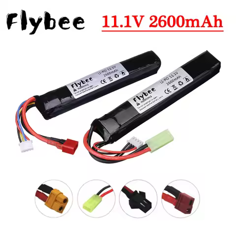 Water Gun Lipo Battery 3S 11.1V 2600mAh with T Plug for Mini Airsoft BB Air Pistol Electric Toys Gun