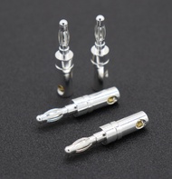 【Must-Have Gadgets】 A Lot Qed Copper Plated Sterling Silver Plated No Soldering Banana Plug Hifi Speaker Cable Connectors Uk