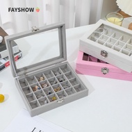 FAYSHOWSG Velvet Ring Box Tray, Portable Dustproof Jewellery Organiser Storage, Multi-function Deskt