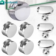 Advertising Plate Glass Clamp - Round Mirror Clip - Glass Fixed Clip - Wall Mount, Frameless - Mirror Hinger Fixed Clamp - Supporting for 3-5mm Glass - Home Hardware Accessories