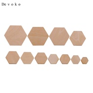 [Devoko] 00/200 Pieces Hexagon Shapes MDF Cutouts Wood Wooden Embellishments Shapes for DIY Craft De
