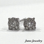 Natural Diamond Earrings 15 Points South African Diamonds White K Gold 14K K585