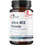 Designs for Health Ultra Methylated B12 + Methyl Folate - Vitamin B12 Methylcobalamin and Folate ple