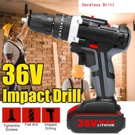 36V Brushless Cordless Drill 25 Speed Cordless Drill Driver Cordless Impact Drill Lithium-Ion Electric drill Screwdriver Rechargeable with 1 Batteries (Electric Cordless Impact Drill)